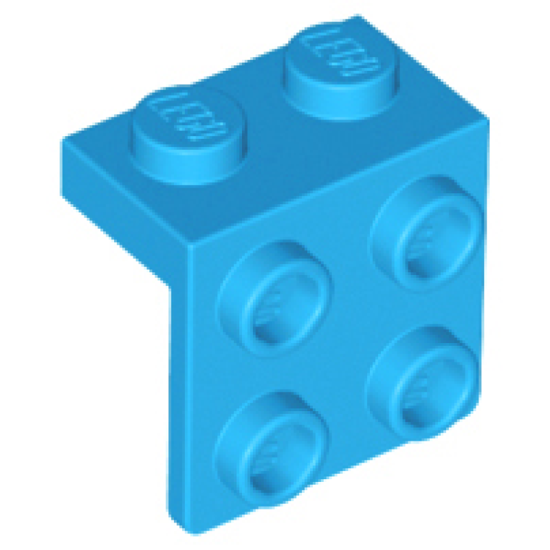 Plaat, Hoek 1x2 - 2x2 Dark Azure